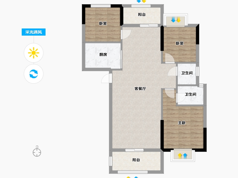 广东省-揭阳市-华泰豪庭-110.00-户型库-采光通风