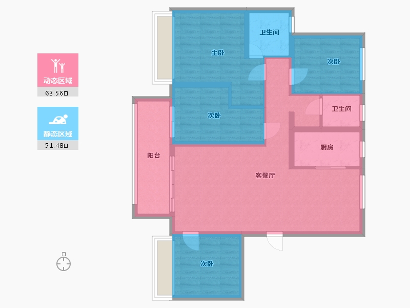 河北省-邢台市-宏宇紫云府-108.00-户型库-动静分区