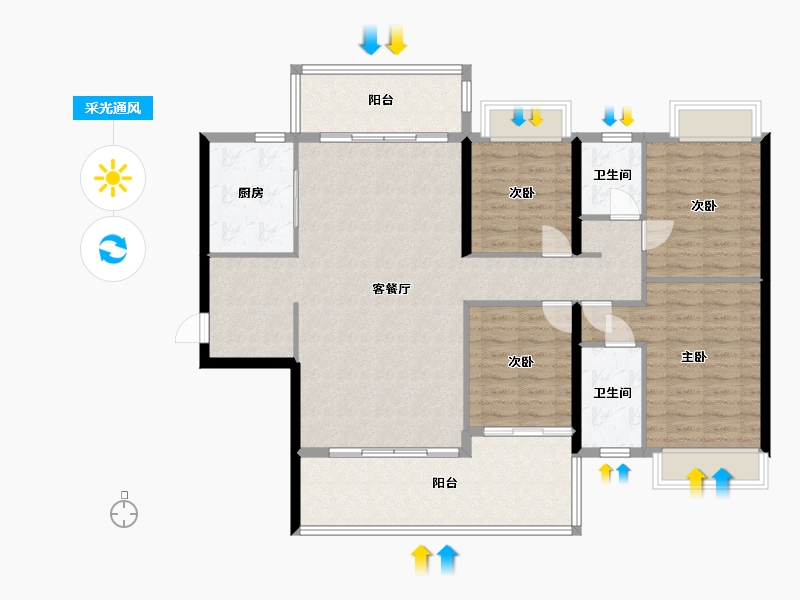 广东省-汕尾市-正升公馆-157.00-户型库-采光通风