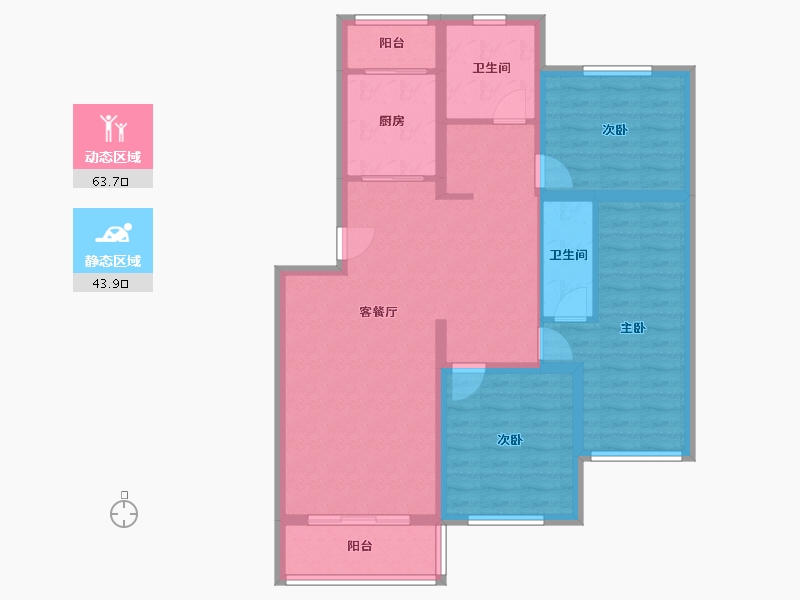 上海-上海市-国亭花苑-南区-90.32-户型库-动静分区