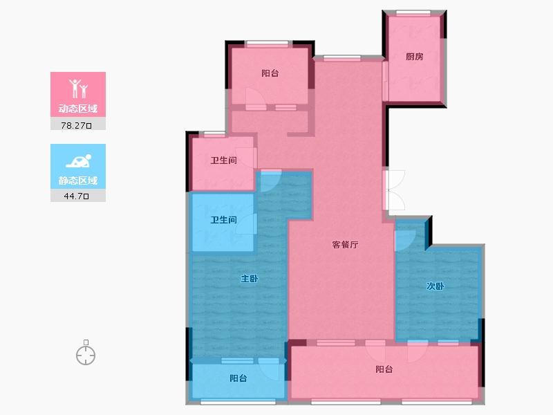 浙江省-杭州市-朝晖8区-132.00-户型库-动静分区