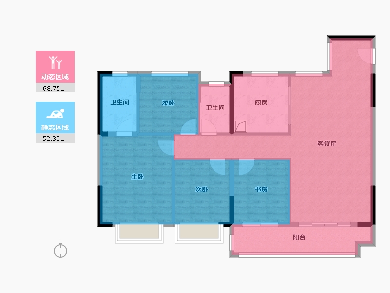 江西省-上饶市-金辉铜锣湾天奕云璟-109.60-户型库-动静分区