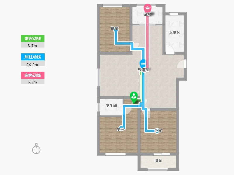 山东省-济宁市-水岸雅居-104.00-户型库-动静线