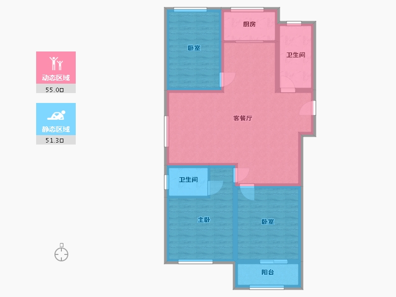 山东省-济宁市-水岸雅居-104.00-户型库-动静分区