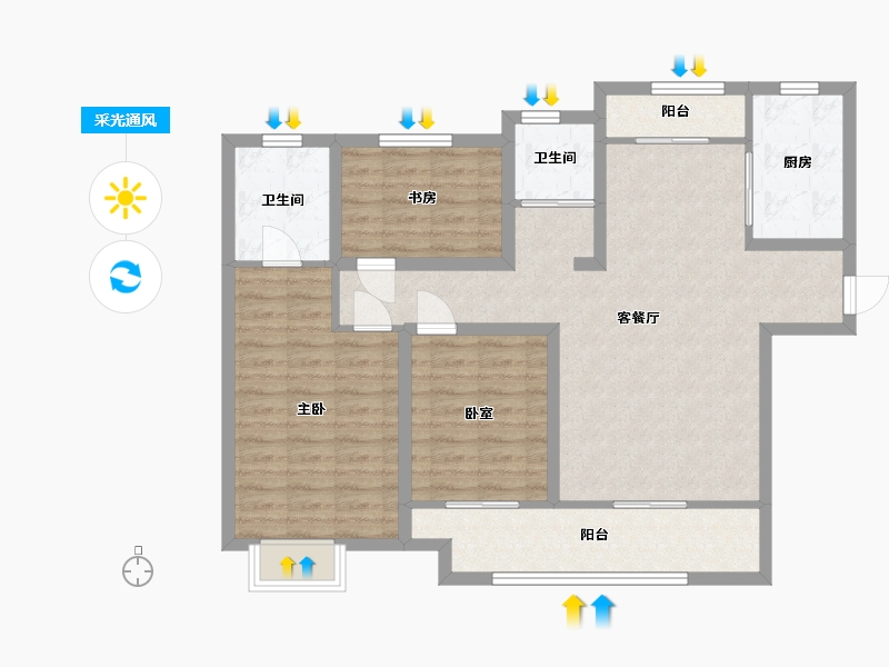 湖南省-常德市-中建公园府-99.20-户型库-采光通风