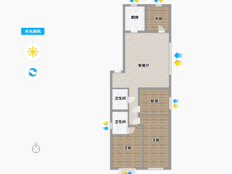 山西省-太原市-富力城玖院-117.90-户型库-采光通风