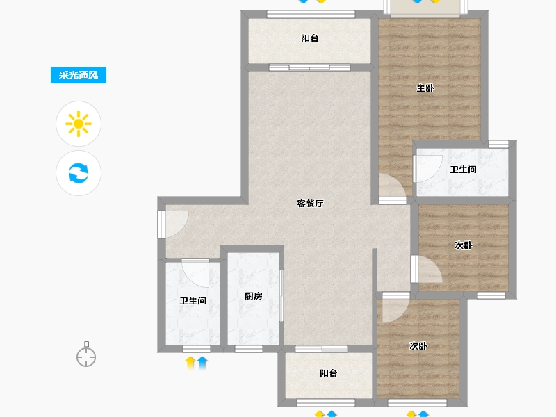 河南省-许昌市-瑞贝卡新天下-100.00-户型库-采光通风