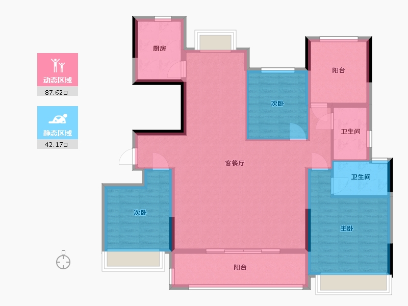 湖南省-长沙市-新城观山印-114.40-户型库-动静分区