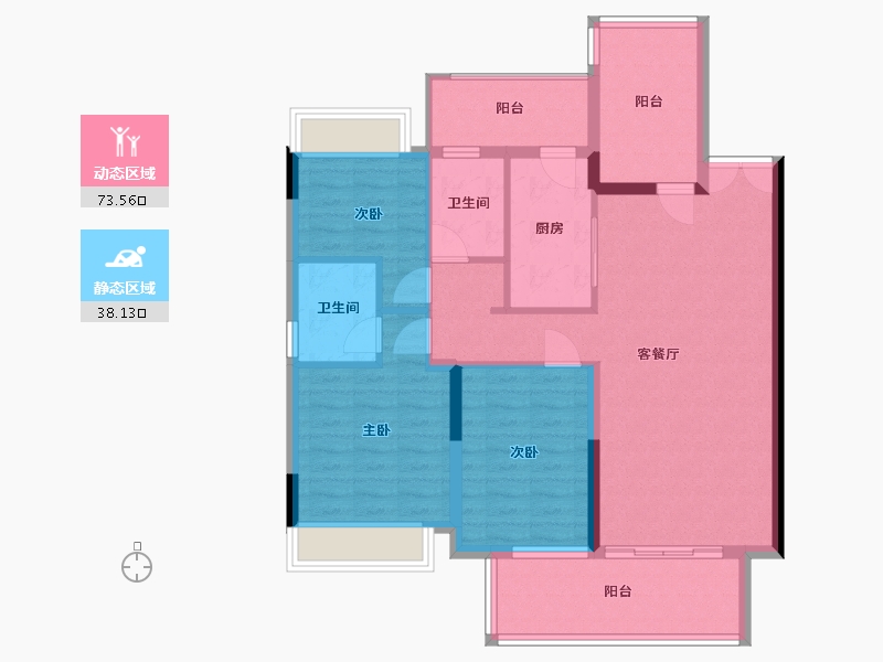 贵州省-遵义市-荣光未来城-104.00-户型库-动静分区