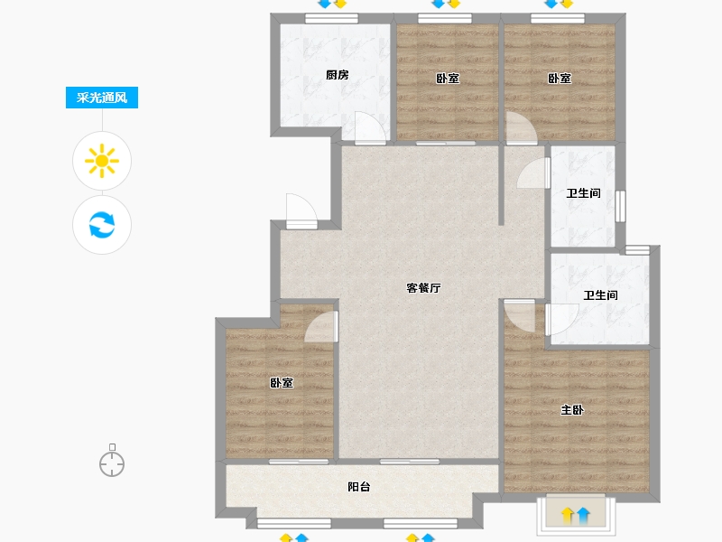 山东省-济南市-建邦原香溪谷-118.00-户型库-采光通风