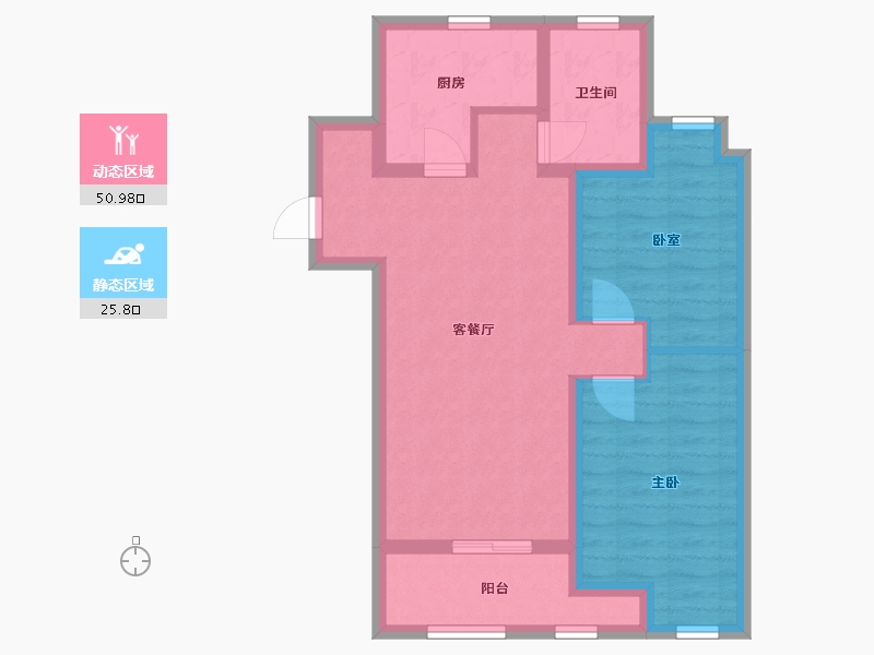 安徽省-淮南市-淮河新城-四期-68.00-户型库-动静分区