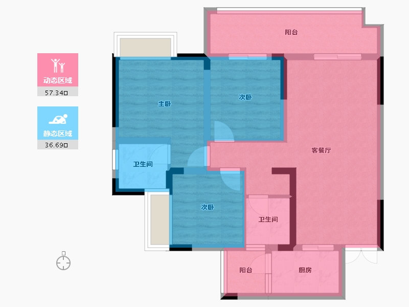 四川省-眉山市-丽都花园(彭山区彭谢路)-80.00-户型库-动静分区