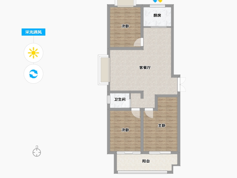 山东省-临沂市-龙湾一品-104.00-户型库-采光通风