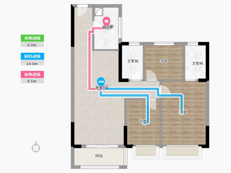 湖北省-武汉市-云水居雅园-95.20-户型库-动静线