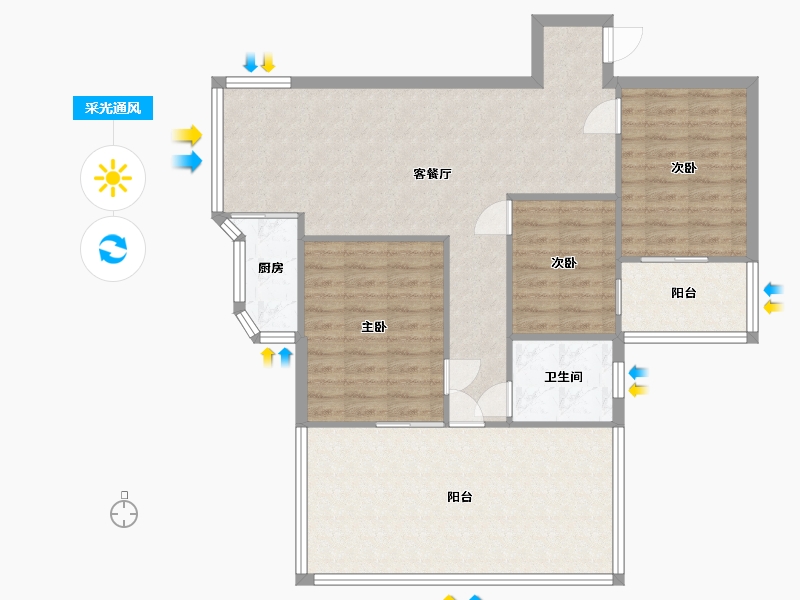 广东省-广州市-华侨城-67.02-户型库-采光通风