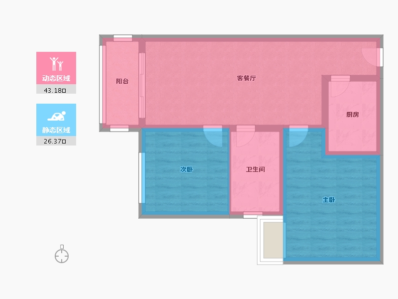 陕西省-西安市-鼎诚悦玺-61.58-户型库-动静分区