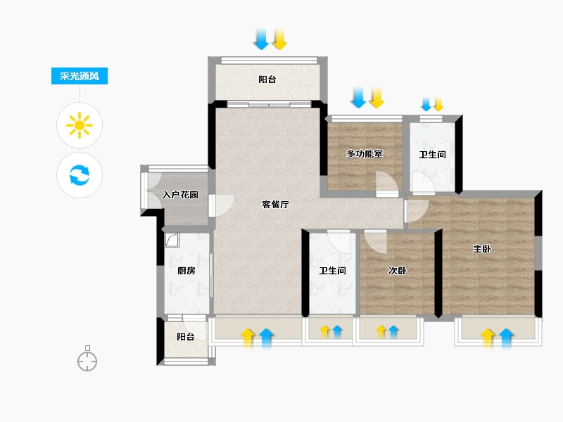 广东省-佛山市-帝景湾-72.80-户型库-采光通风