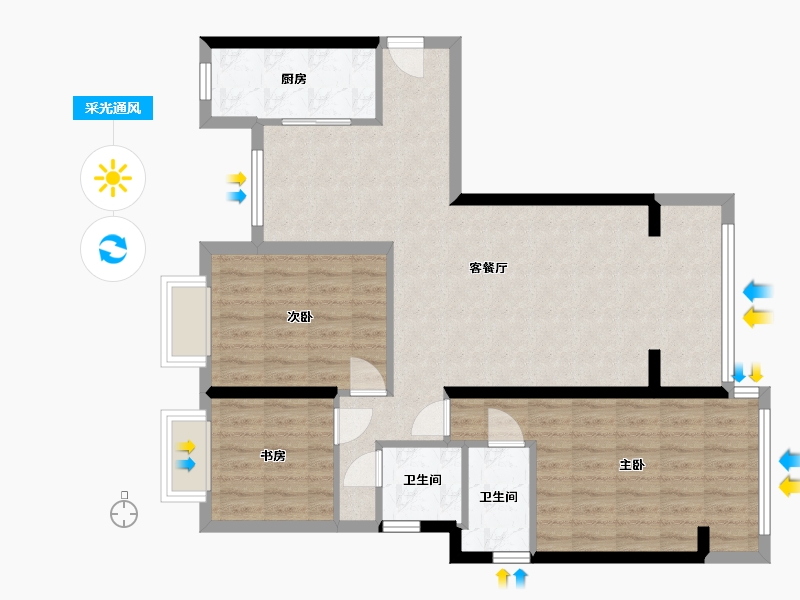 福建省-厦门市-东瑶安居房一期(A1-1)-129.00-户型库-采光通风