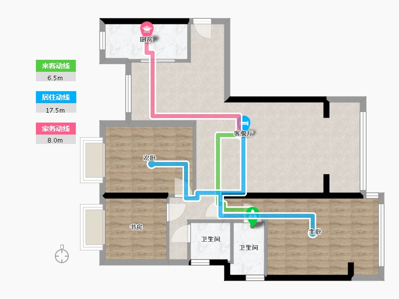 福建省-厦门市-东瑶安居房一期(A1-1)-129.00-户型库-动静线