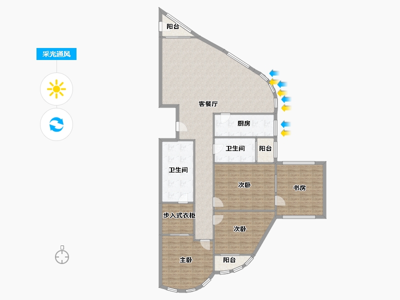 浙江省-杭州市-盛元慧谷-180.00-户型库-采光通风