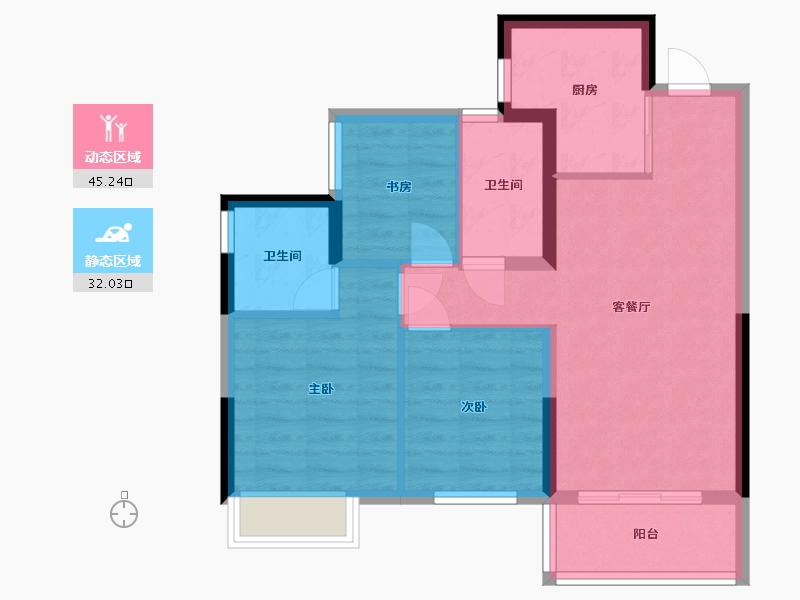 广西壮族自治区-南宁市-中南紫云集北区-76.00-户型库-动静分区