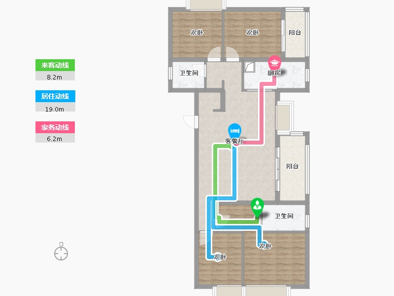 云南省-昆明市-筑友双河湾-105.05-户型库-动静线