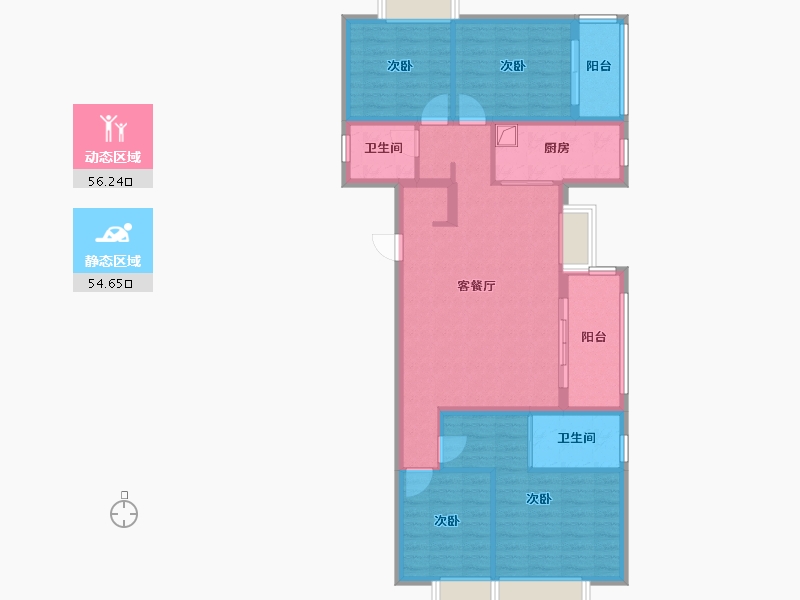 云南省-昆明市-筑友双河湾-105.05-户型库-动静分区