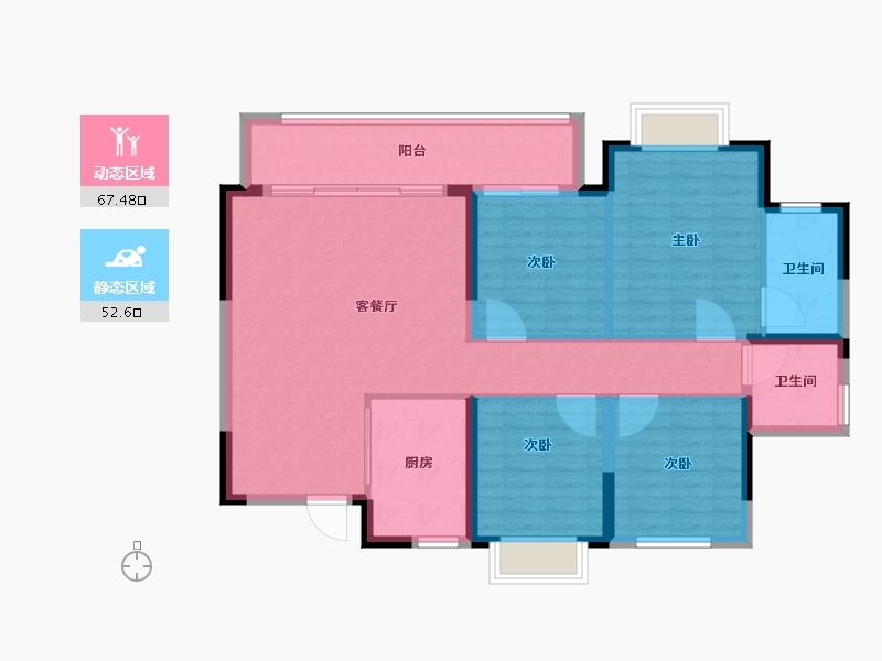 福建省-莆田市-联发融创龙德井壹号-109.00-户型库-动静分区