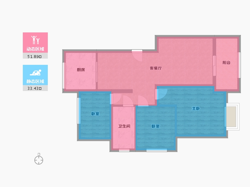 浙江省-绍兴市-香溪铭苑小区-76.00-户型库-动静分区