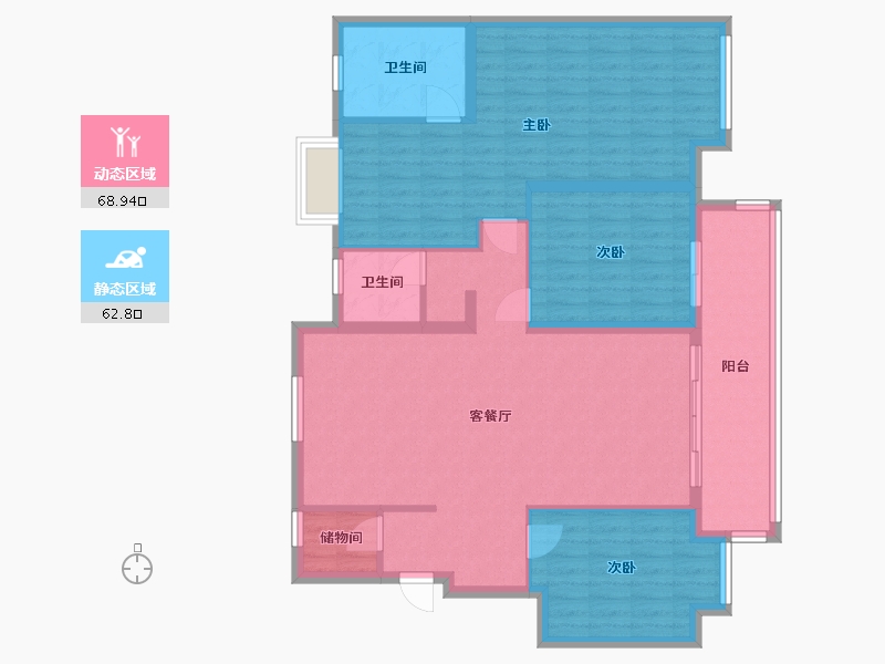 江苏省-镇江市-中南上悦诗苑-120.00-户型库-动静分区