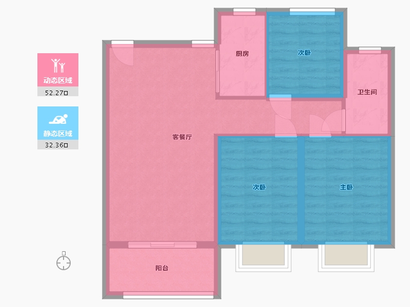 山东省-德州市-公望府小区-86.26-户型库-动静分区