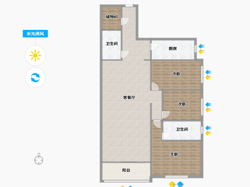 北京-北京市-天通东苑一区-159.40-户型库-采光通风