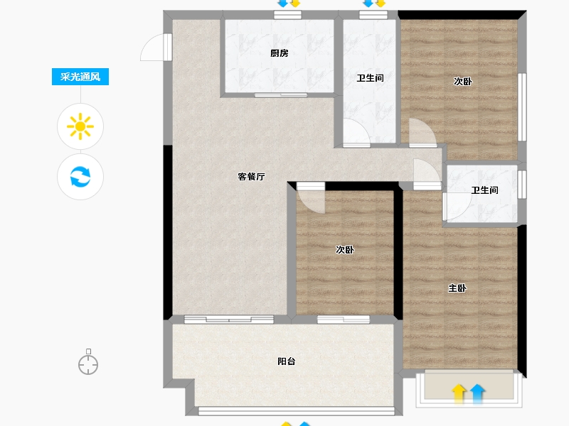 河南省-平顶山市-九龙广场-96.80-户型库-采光通风