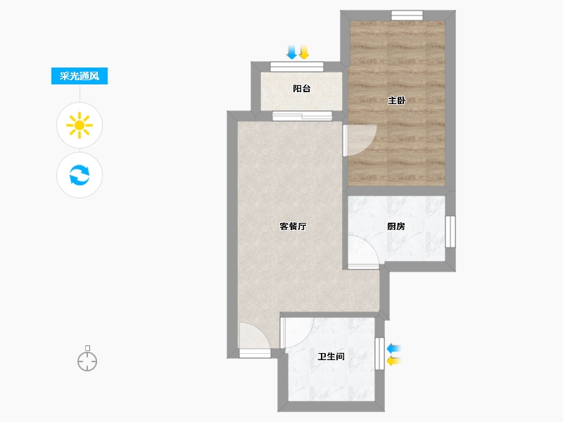 北京-北京市-龙门新区b1小区-36.00-户型库-采光通风