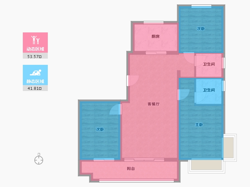 河北省-唐山市-花海未来城-100.80-户型库-动静分区