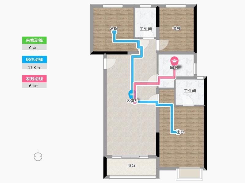 河南省-焦作市-郑北孔雀城-102.40-户型库-动静线