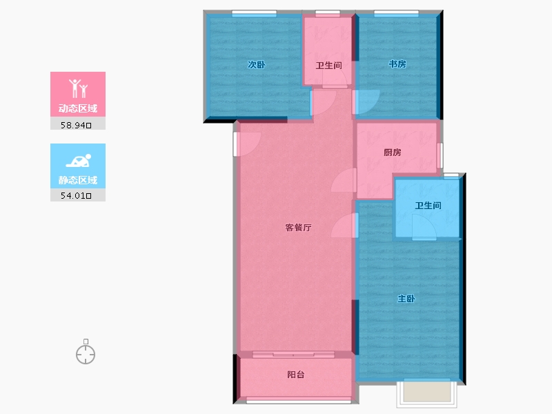 河南省-焦作市-郑北孔雀城-102.40-户型库-动静分区