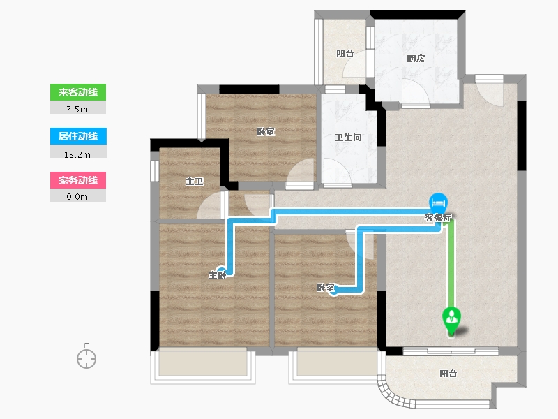 四川省-成都市-云岸小区-82.40-户型库-动静线