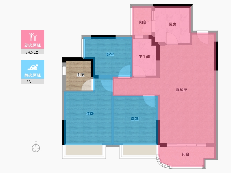 四川省-成都市-云岸小区-82.40-户型库-动静分区