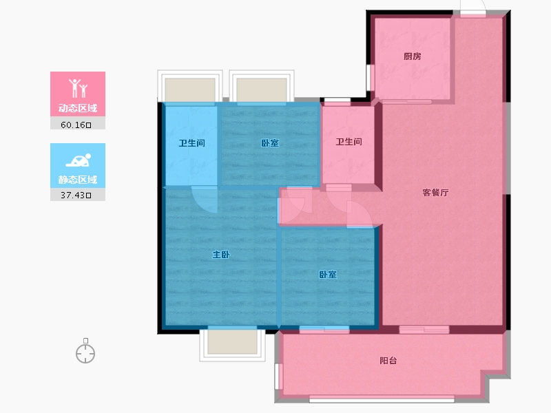 广西壮族自治区-玉林市-碧桂园御东府-93.67-户型库-动静分区