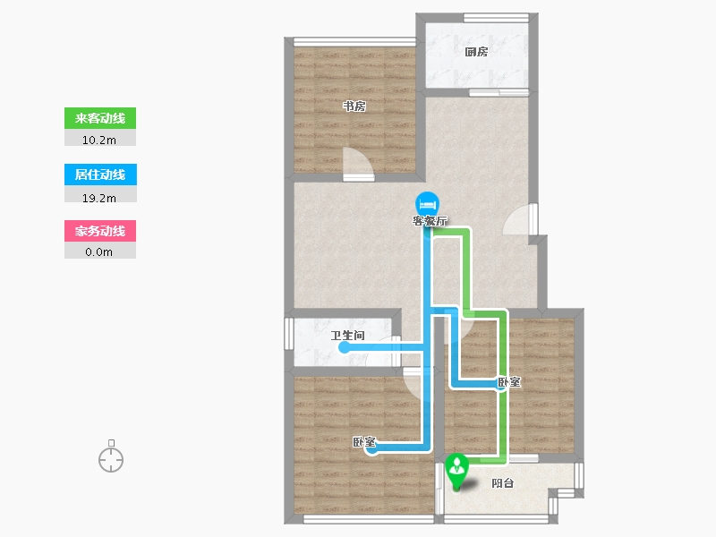 江苏省-徐州市-华宇·玲珑小苑-85.60-户型库-动静线