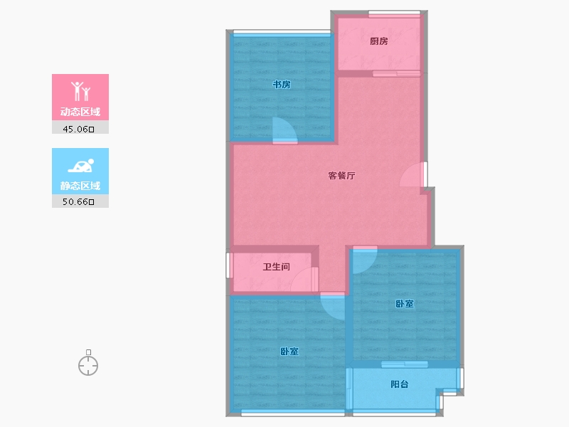 江苏省-徐州市-华宇·玲珑小苑-85.60-户型库-动静分区