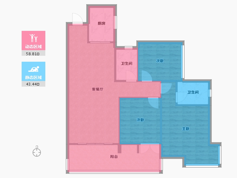 广东省-广州市-碧桂园御湖城-86.31-户型库-动静分区