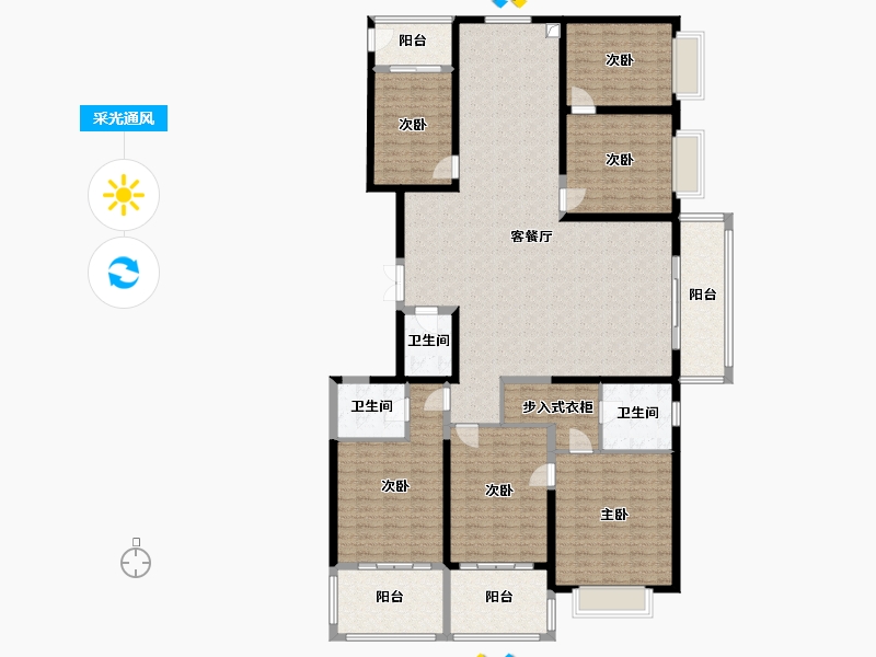 山西省-太原市-龙堡绿洲-224.00-户型库-采光通风