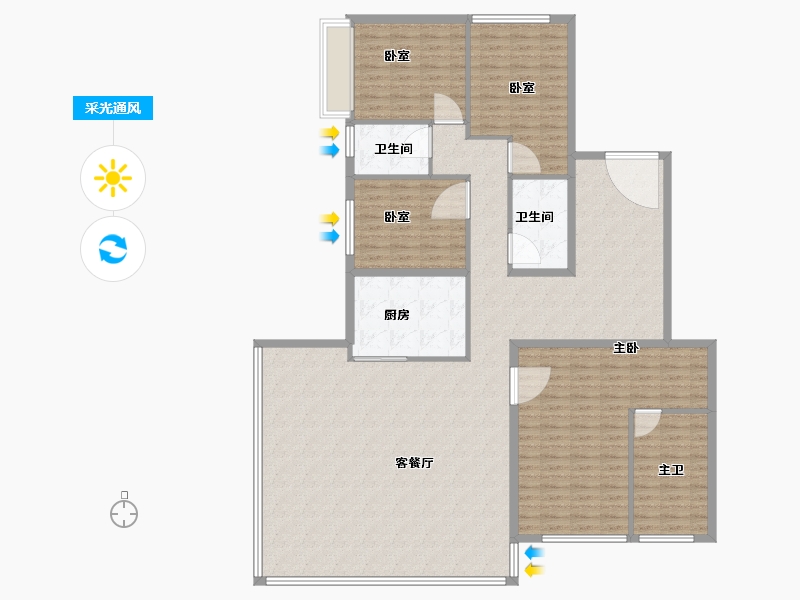 广东省-东莞市-华润置地中心·悦府-173.89-户型库-采光通风