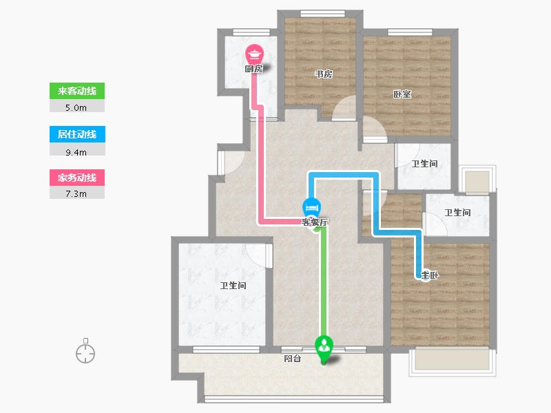 江苏省-徐州市-华宇·玲珑小苑-108.00-户型库-动静线