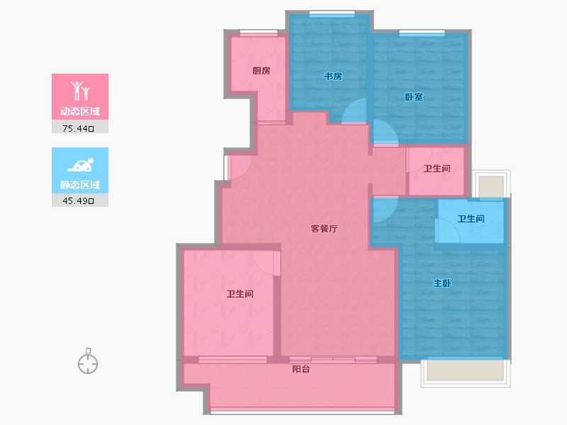 江苏省-徐州市-华宇·玲珑小苑-108.00-户型库-动静分区