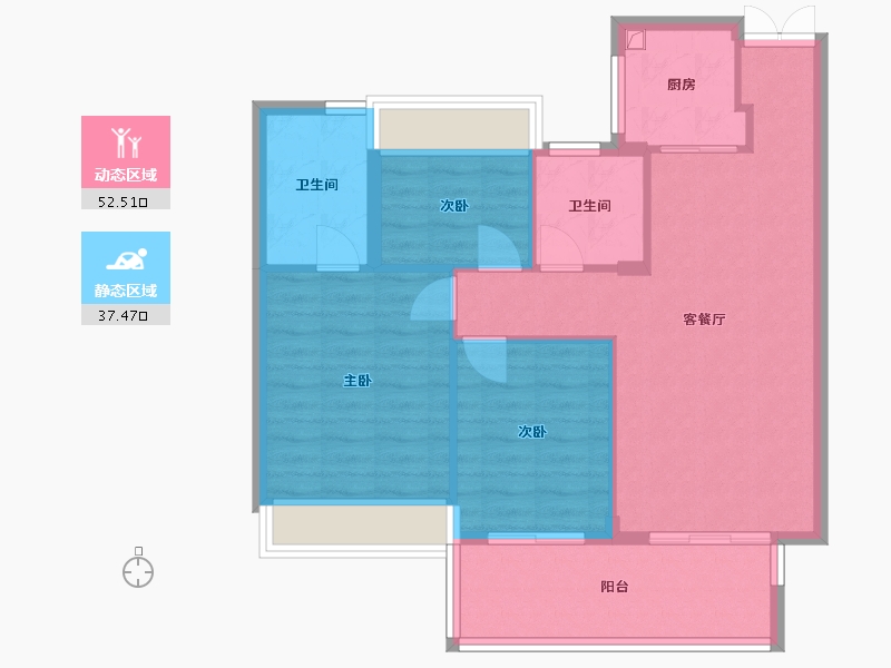 浙江省-衢州市-志城上东府-81.40-户型库-动静分区