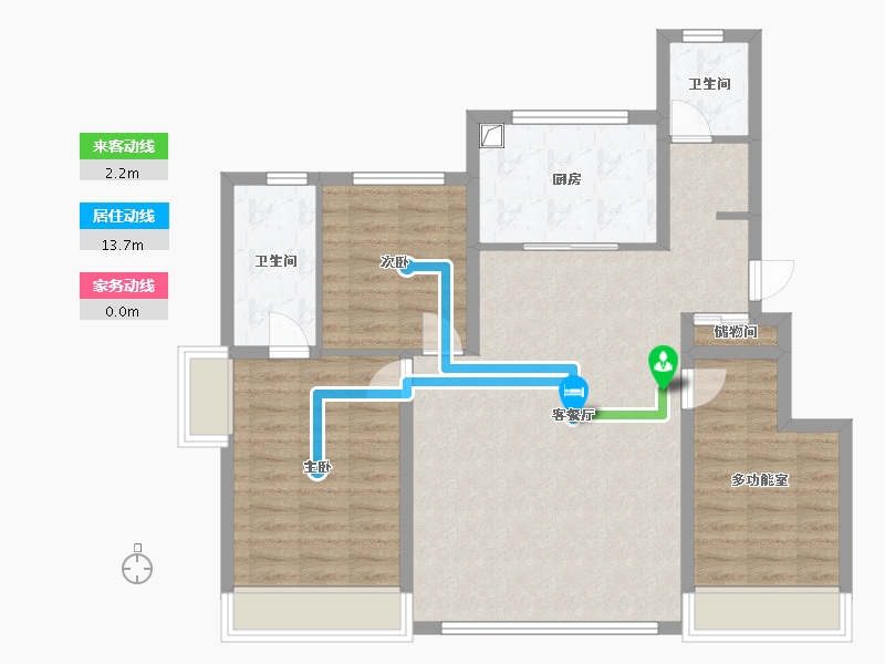 天津-天津市-绿城桂语听澜-102.00-户型库-动静线