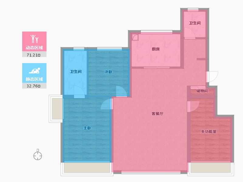 天津-天津市-绿城桂语听澜-102.00-户型库-动静分区